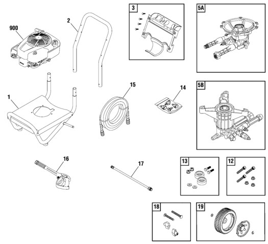 Briggs & Stratton pressure washer model 020389 replacement parts, pump breakdown, repair kits, owners manual and upgrade pump.